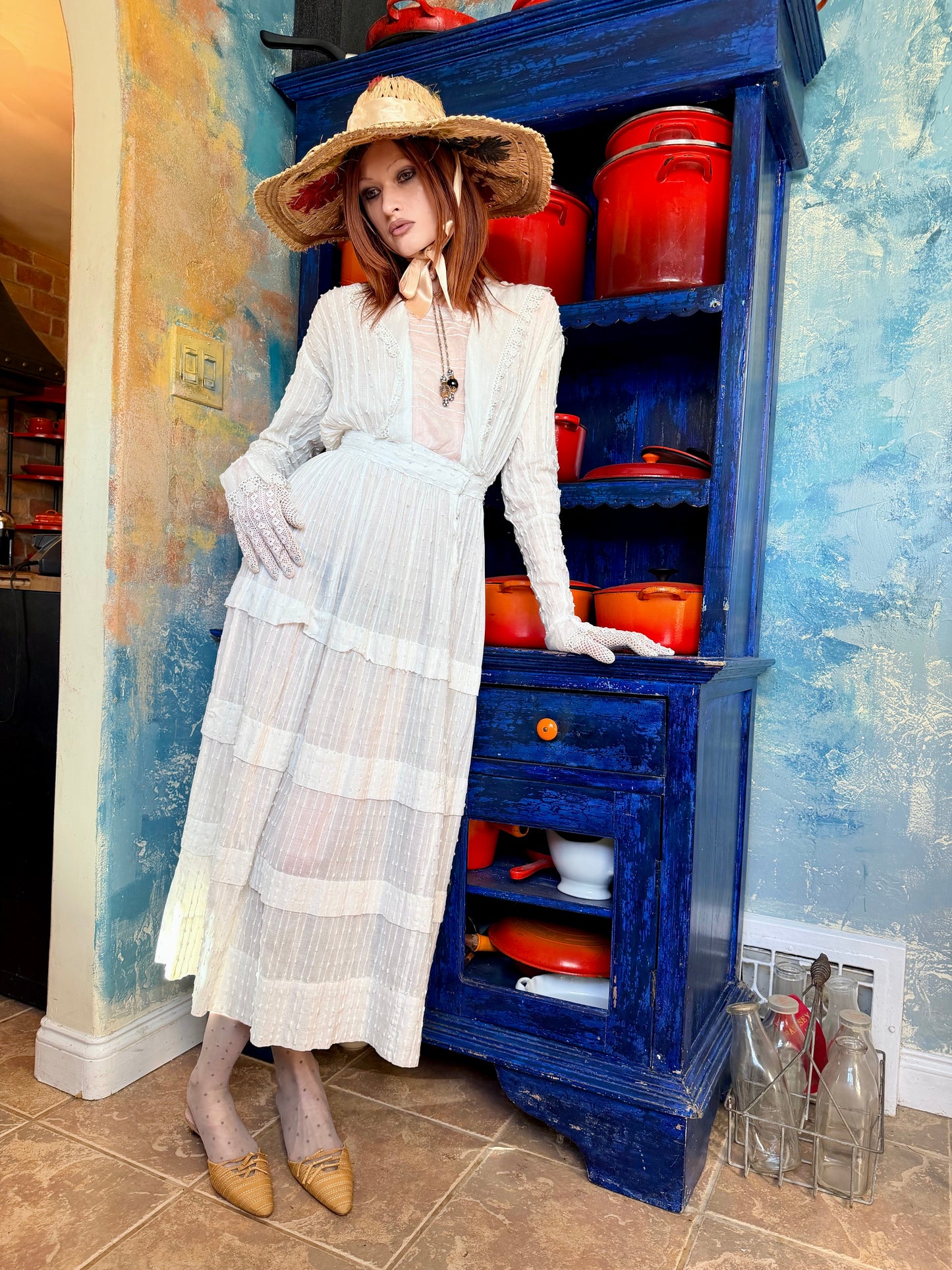 Vintage Prada Mustard Yellow Mules with Darling Bow Details Sz 7.5