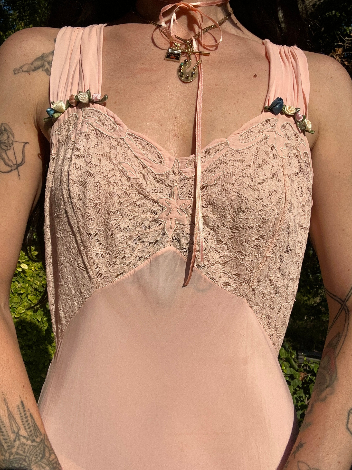 Antique 1930’s/40’s Blush Pink Silk Rayon Bias Cut Slip Dress - One of One