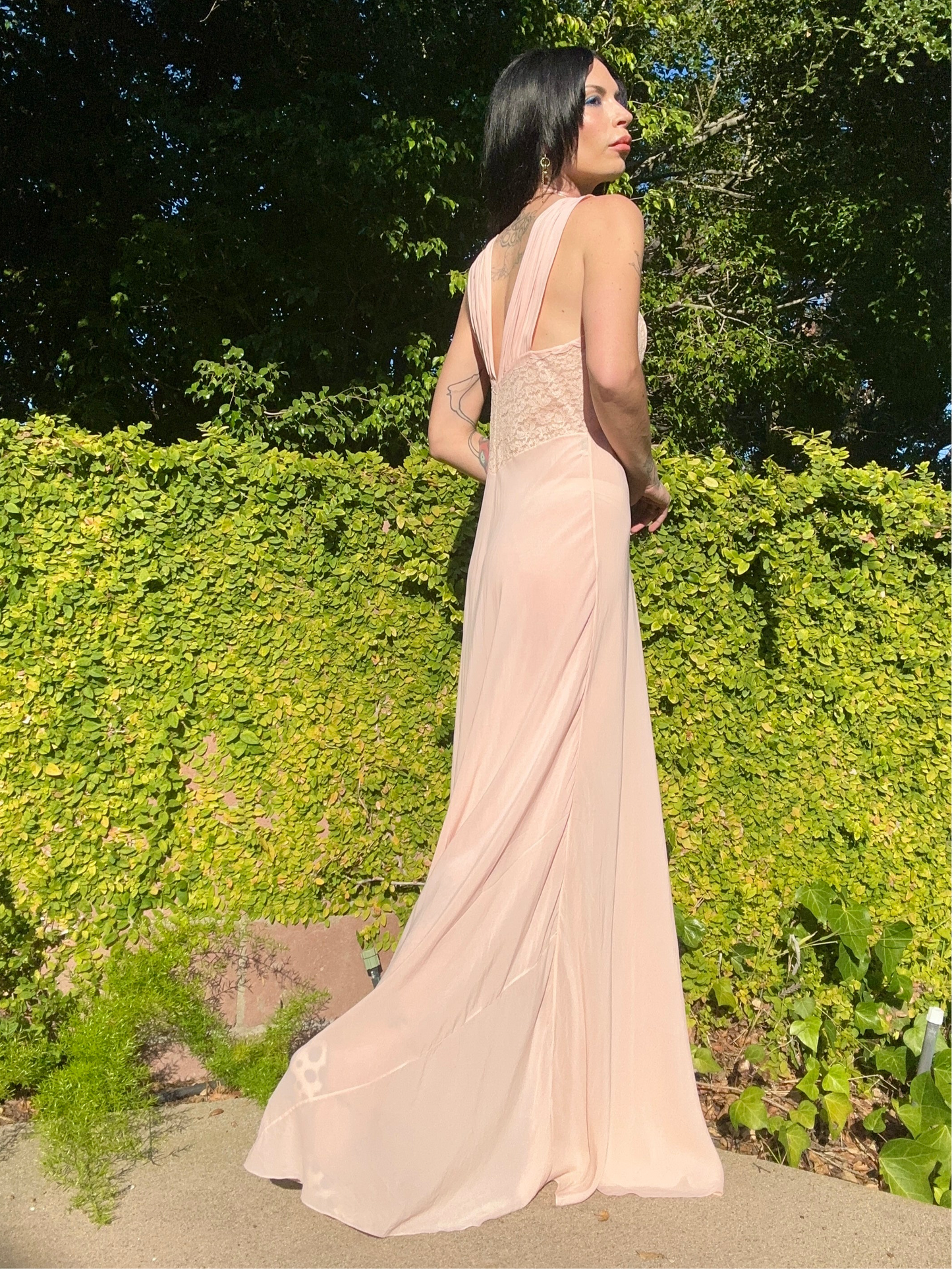 Antique 1930’s/40’s Blush Pink Silk Rayon Bias Cut Slip Dress - One of One