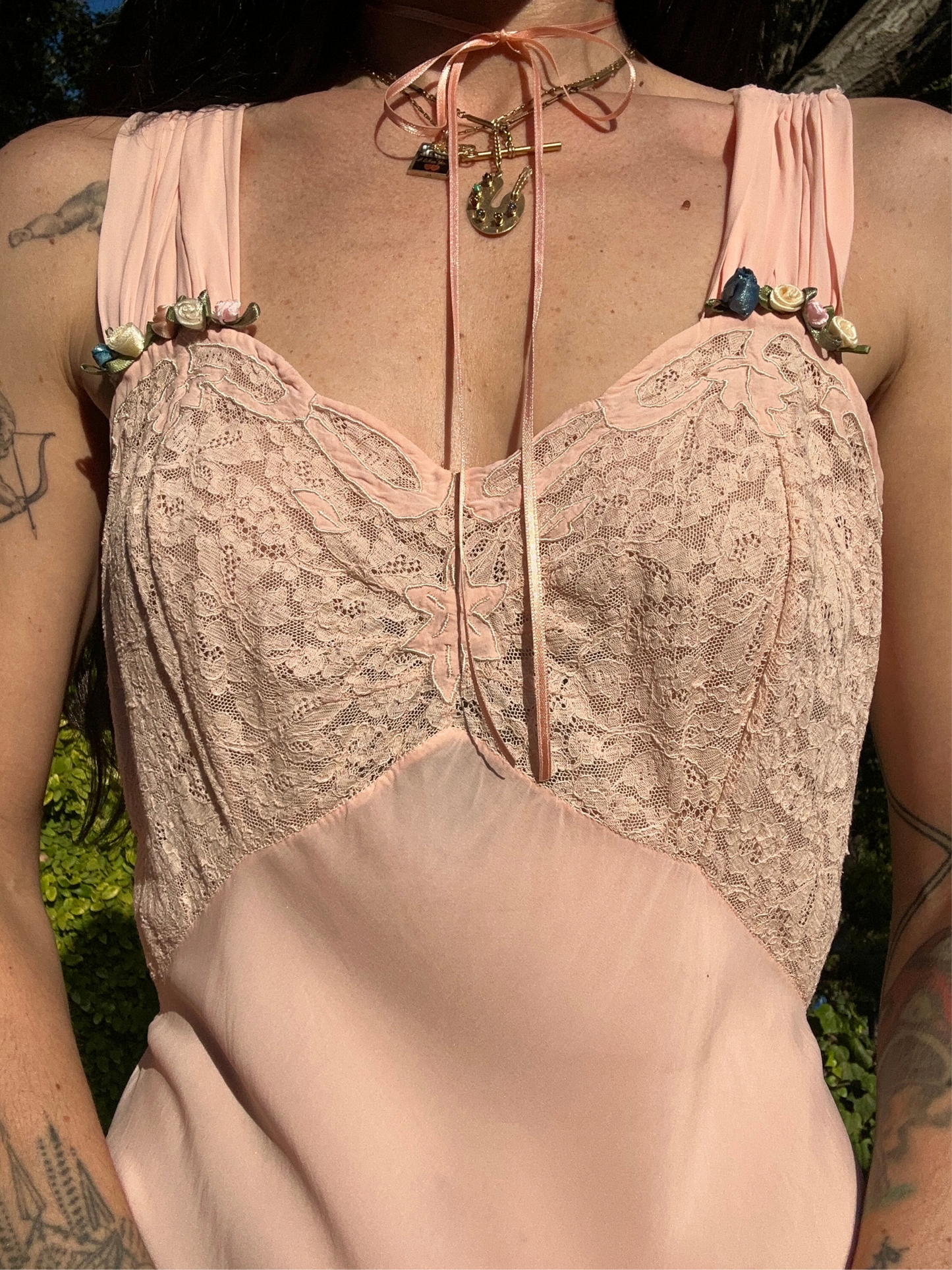 Antique 1930’s/40’s Blush Pink Silk Rayon Bias Cut Slip Dress - One of One