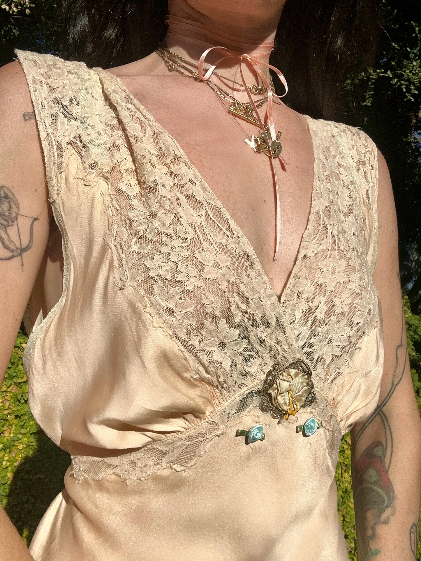 Antique NRA 1930’s Pale Pink Silk and Lace Slip Dress by: Wonder Maid Mutual Garments - One of One