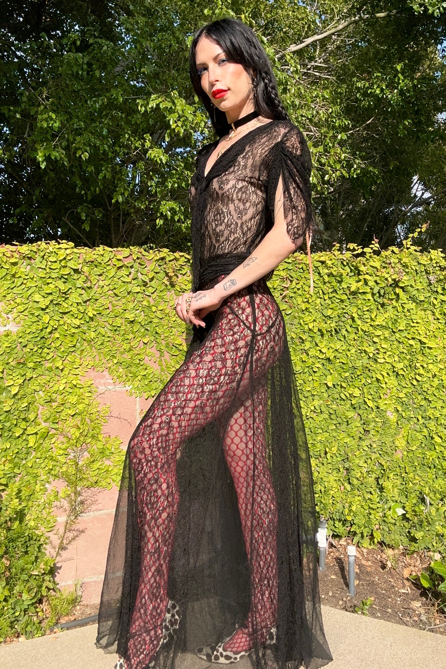 Elegant Hollywood Glam Antique 1930's 3 Piece Lace Dress Set