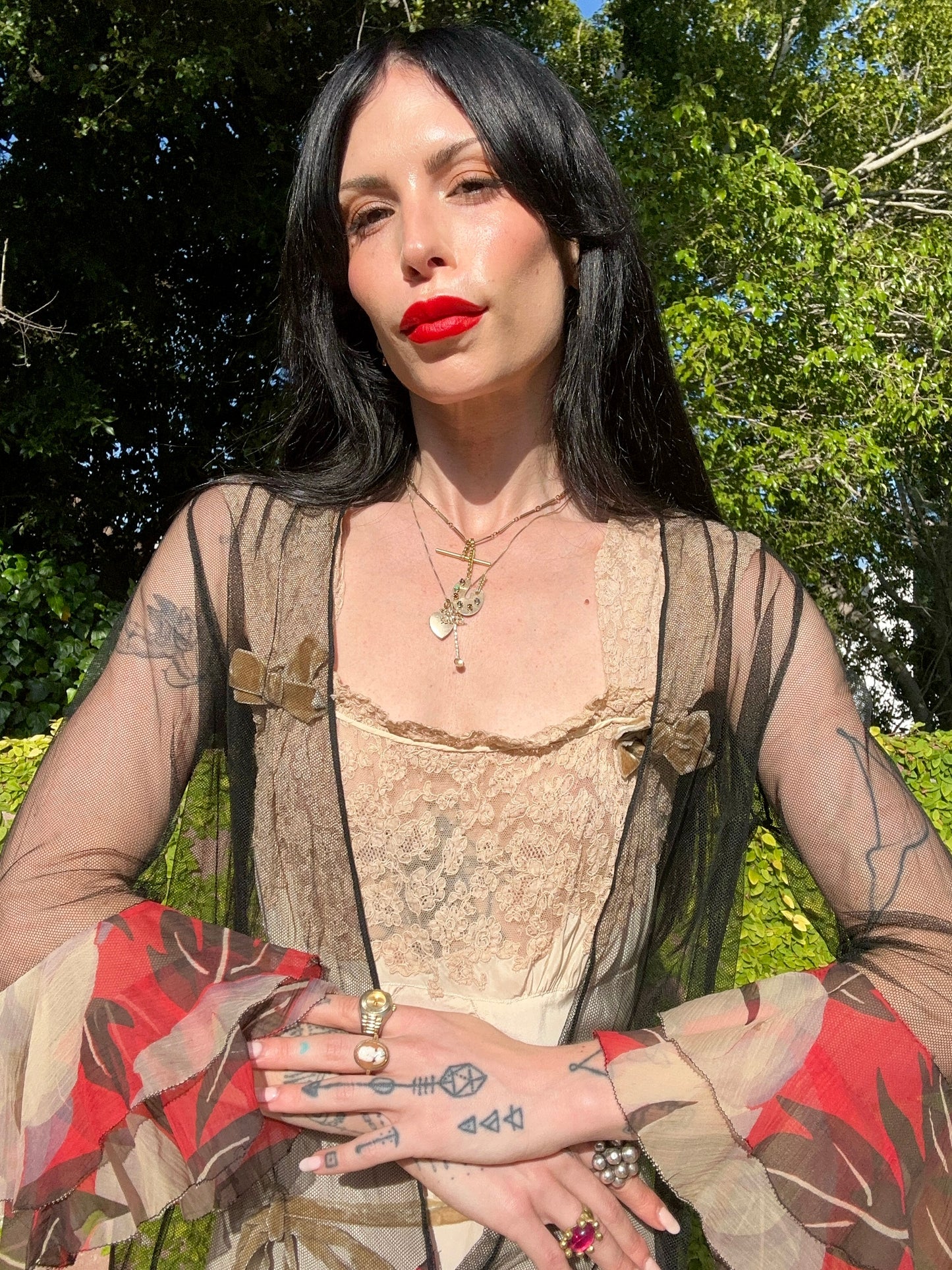 Rare Antique 1920's/1930's Silk Tulle Net and Silk Chiffon Print Jacket