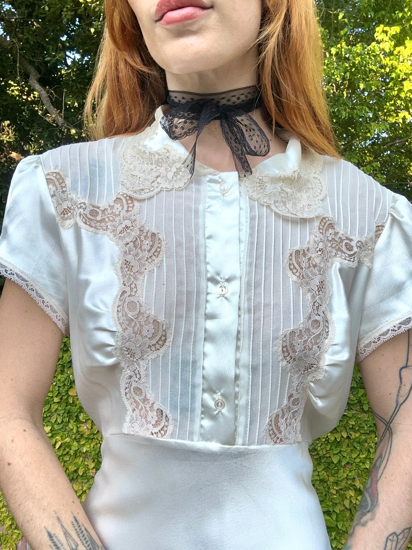 Vintage 1970's Christian Dior Bridal Slip Dress with Lace Inserts XS-L