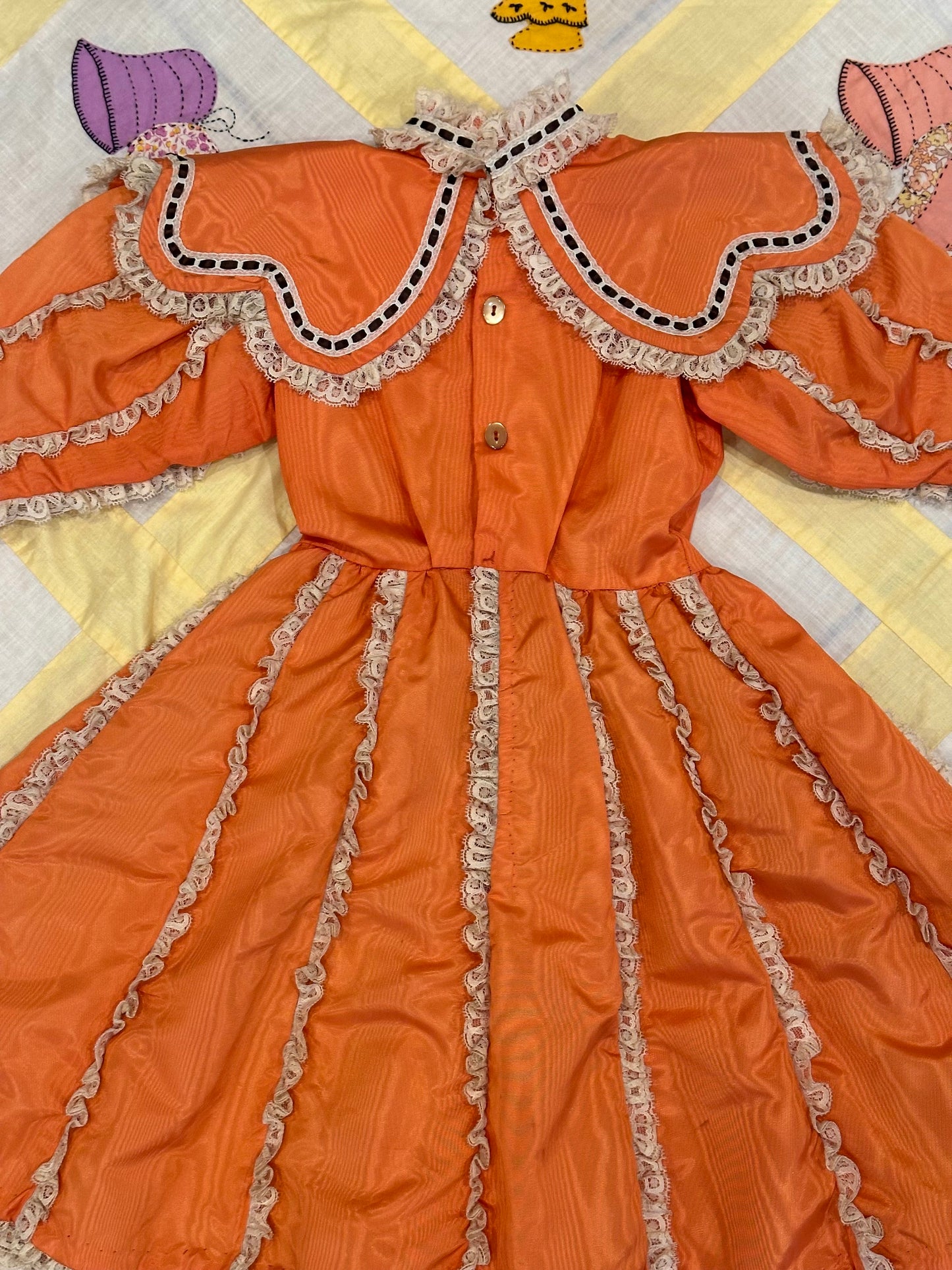 Special Bundle Listing for Eleanor - 1970's Victorian Style Dress / 1970's Prairie Dress in Red / 1970's Suede Patchwork Vest