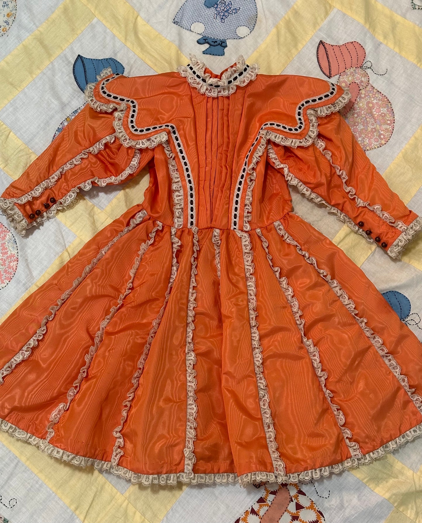 Special Bundle Listing for Eleanor - 1970's Victorian Style Dress / 1970's Prairie Dress in Red / 1970's Suede Patchwork Vest