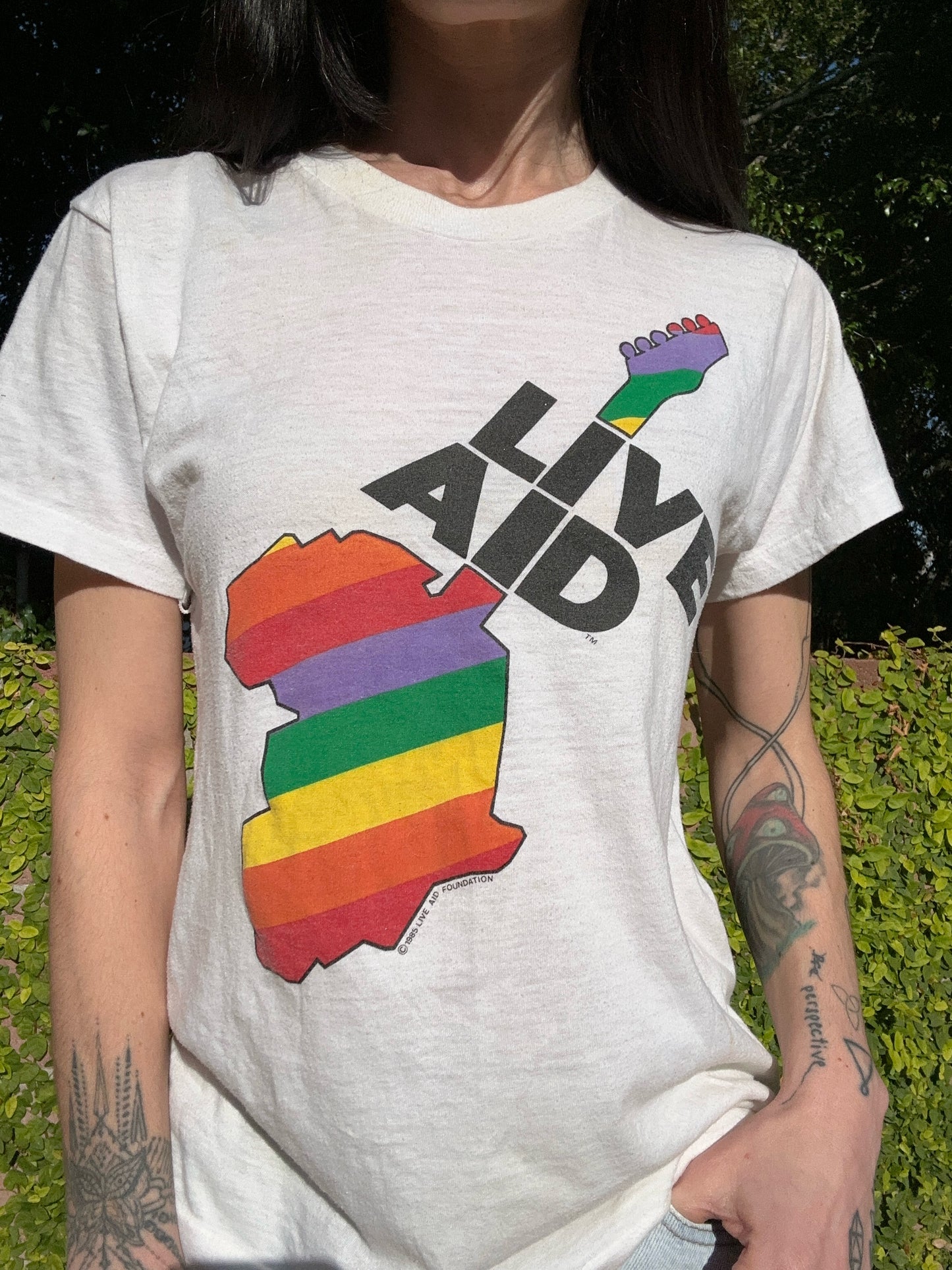 Rare Vintage Live Aid T-Shirt, Single Stitch, 1985