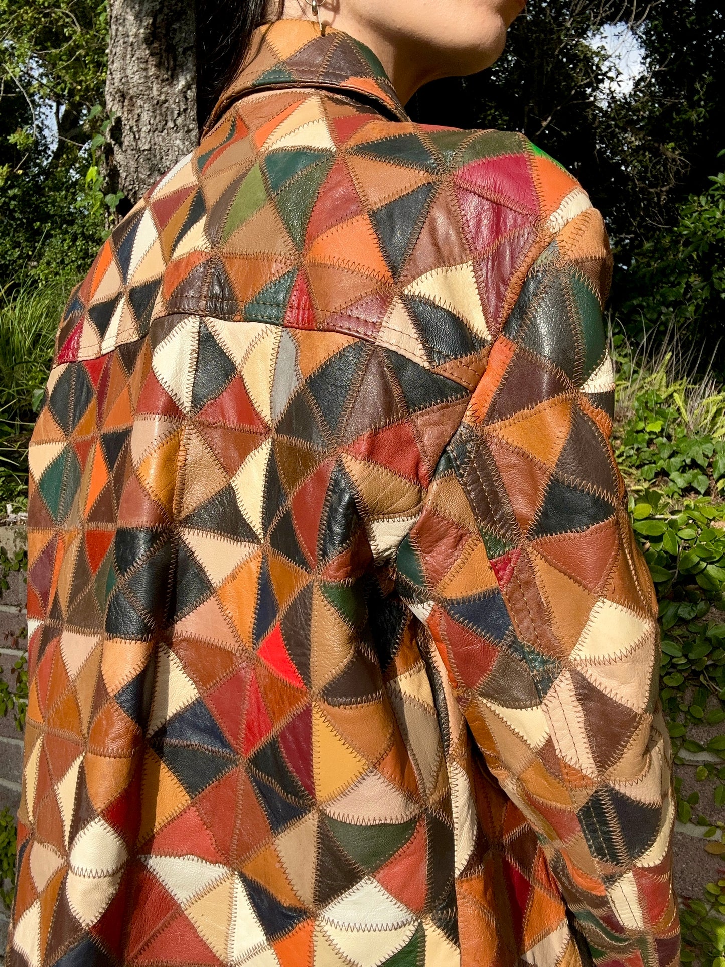 Rare Vintage 1970's Leather Quilted Patchwork Jacket - By: Field and Stream Gordon & Fergusun