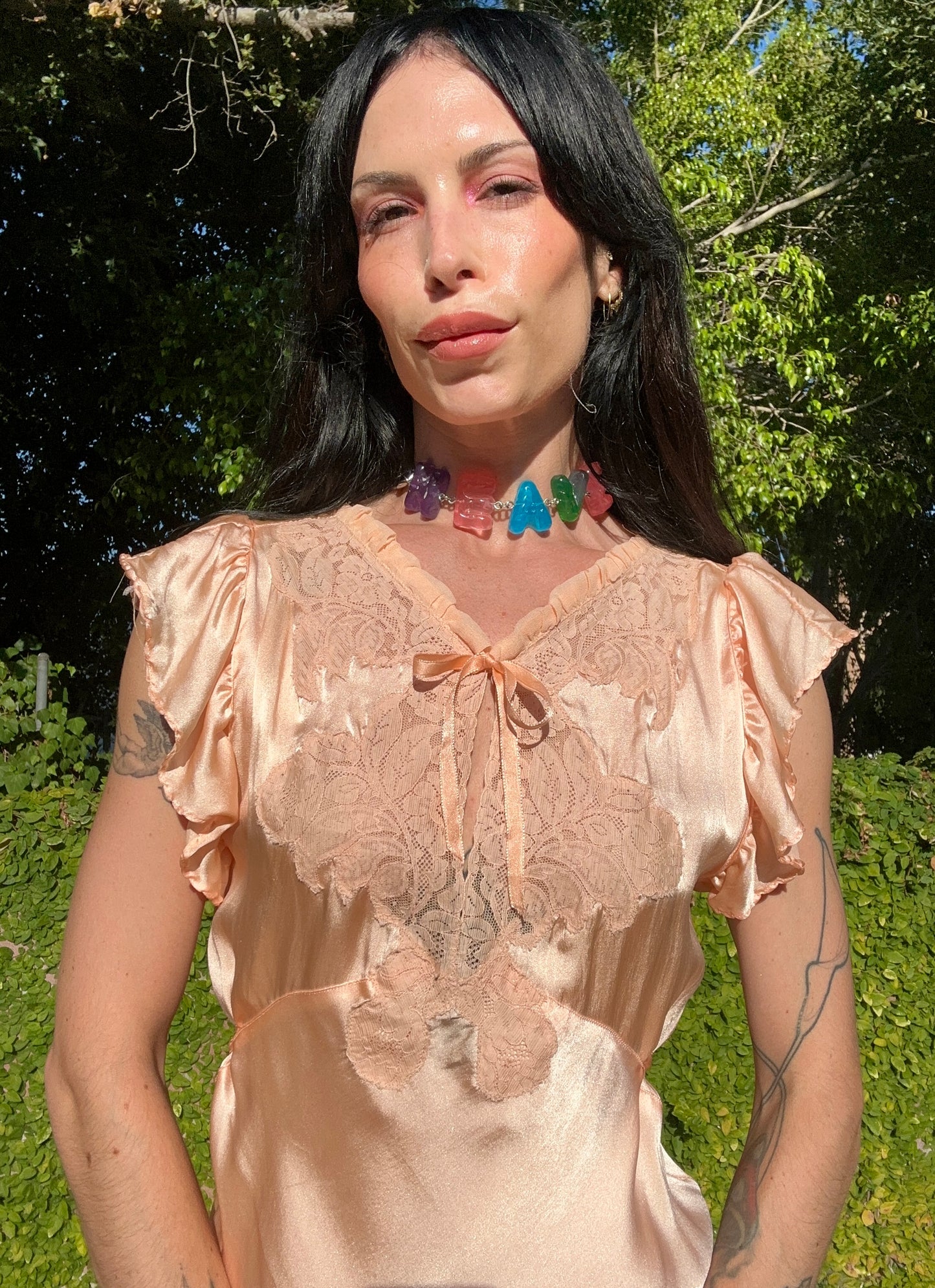 Gorgeous Antique 1930s/1940's Peachy Pink Silk Slip Dress - Bias Cut