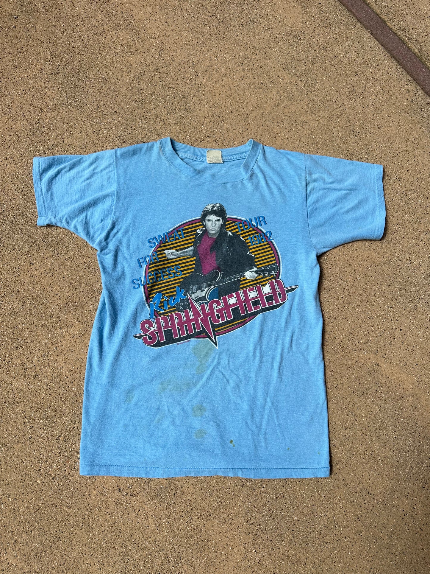 Rare Vintage Rick Springfield T Shirt, 1982, Single Stitch