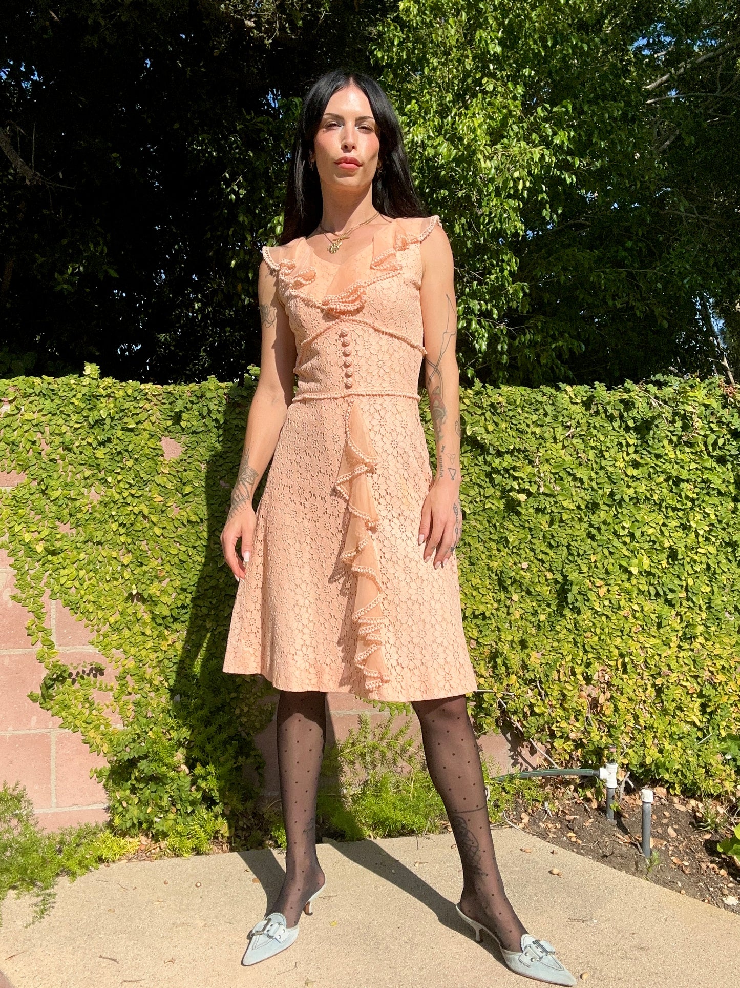 Vintage 1960's Baby Doll Lace Dress, By: Mr. A. W. / New York - Los Angeles
