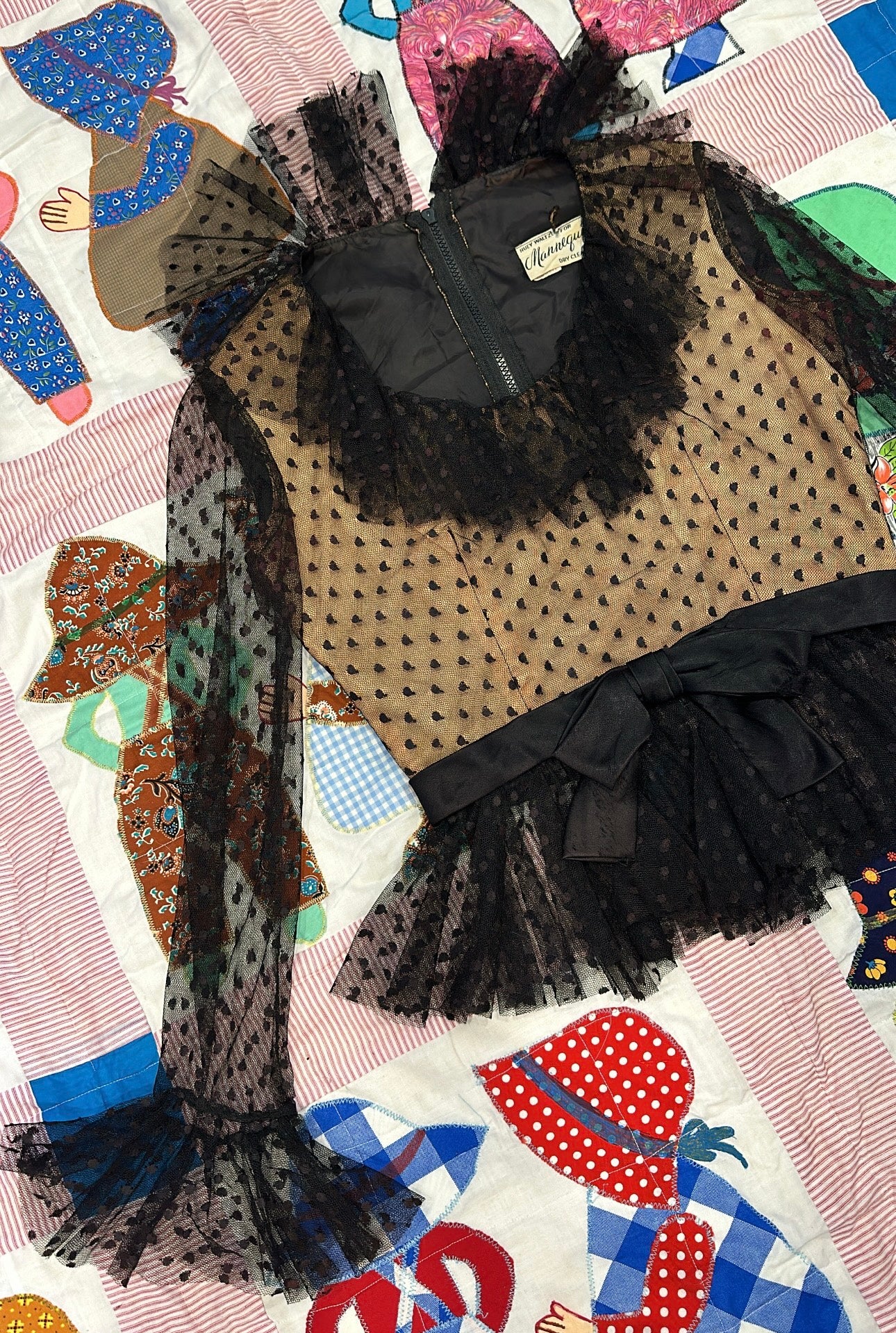 Vintage 1950's Black Lace Blouse By Huey Waltzer for Mannequin