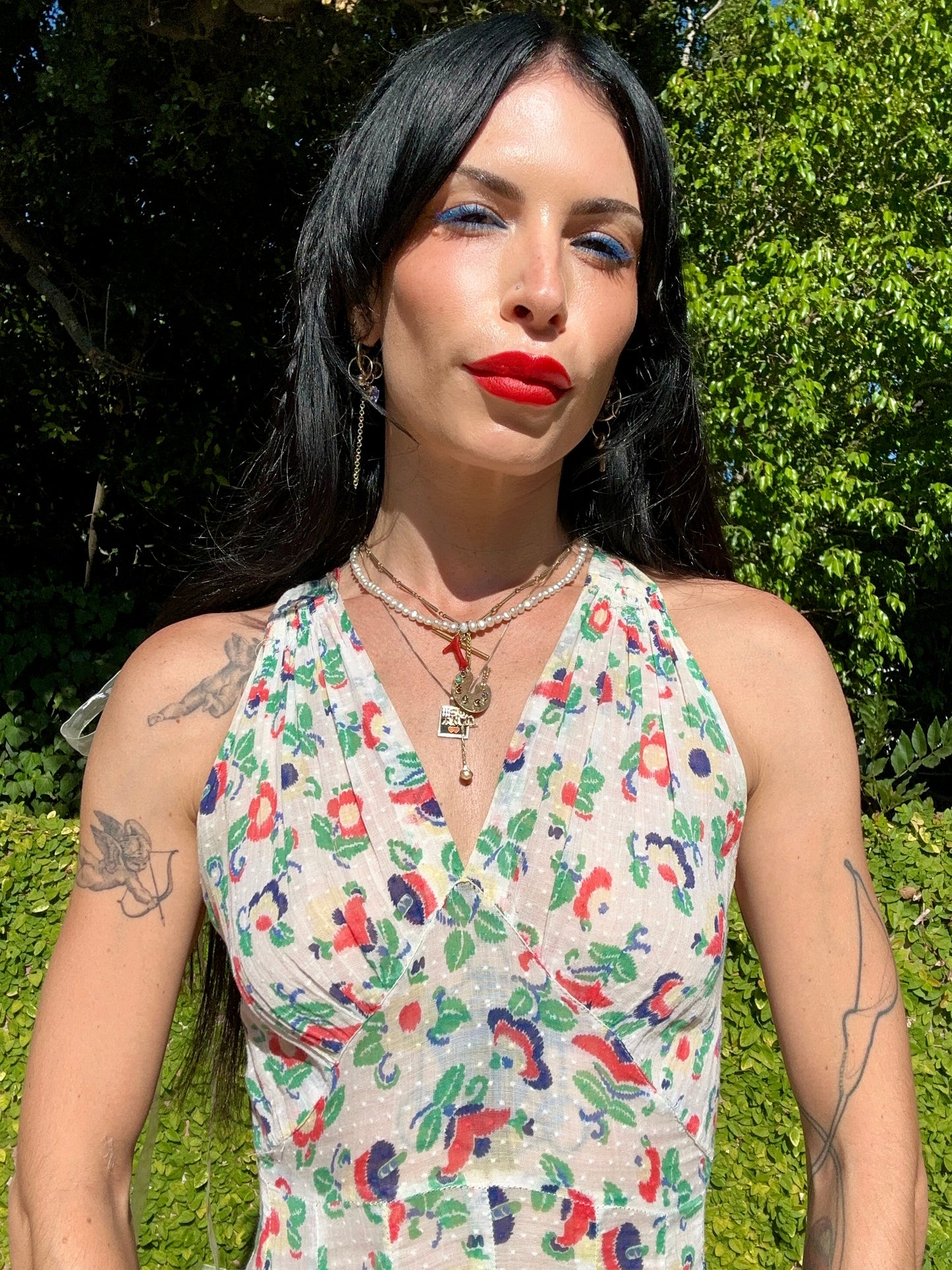 Rare Antique 1930's Swiss Dot Bias Cut Gown - Museum Quality