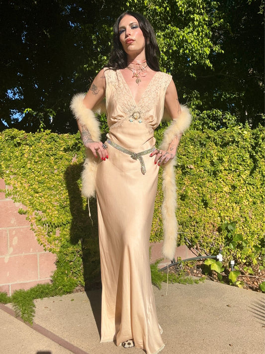 Antique NRA 1930’s Pale Pink Silk and Lace Slip Dress by: Wonder Maid Mutual Garments - One of One