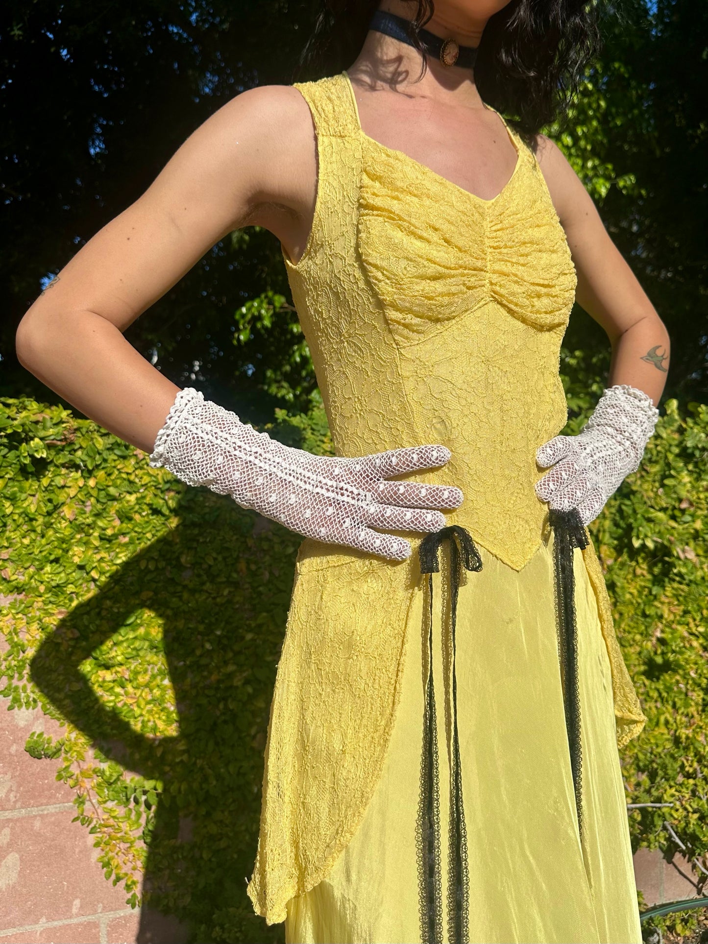 Vintage 1940’s Taffeta and Lace Day Dress Set with a 1960’s Vicky Vaughn  Crop Top/Jacket