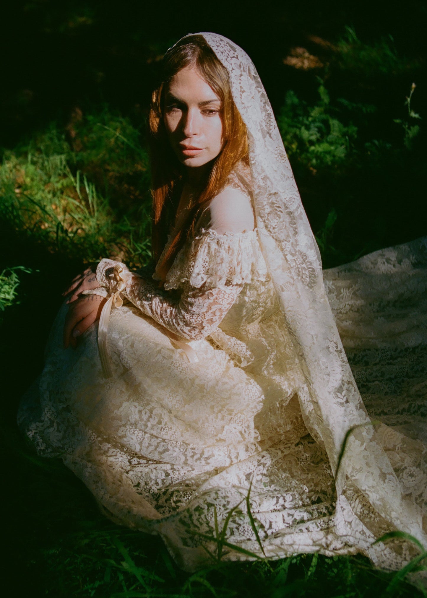 Heavenly Antique 1940’s Ivory Lace Dress with a Cathedral Train By: Maurer Originals - For Brielle