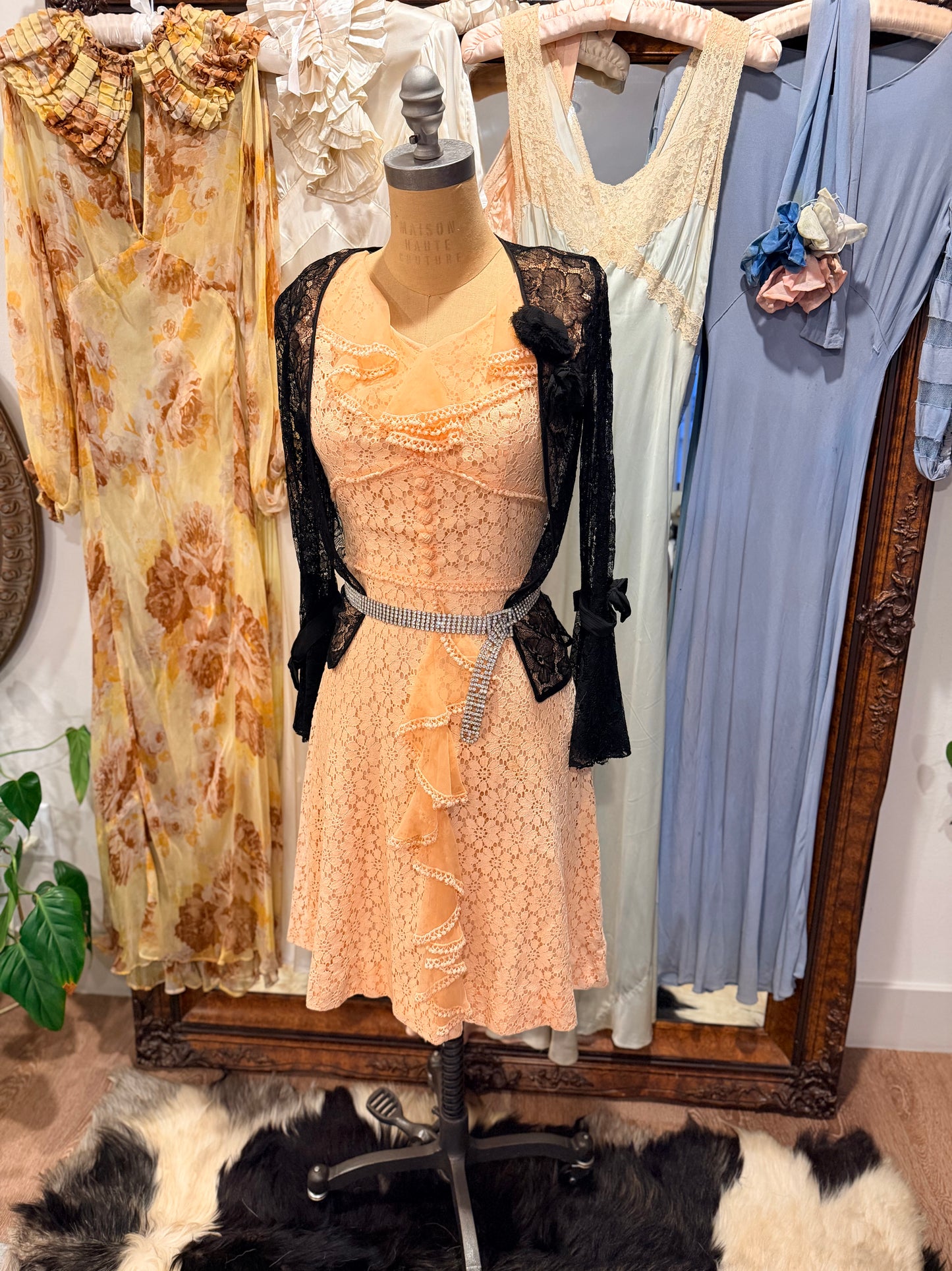 Antique 1930’s lace cardigan made from made from 100% cotton, and contains bell sleeve (Reserved for Rosy)