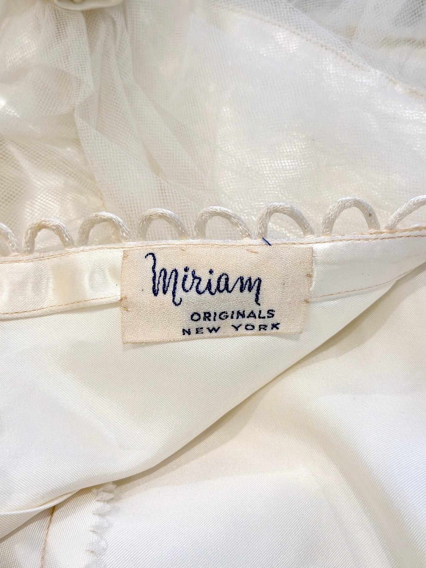 Dramatic Period Piece 1940's Miriam Originals New York Liquid Satin Wedding Gown Basque Waist with an 86" Cathedral Train
