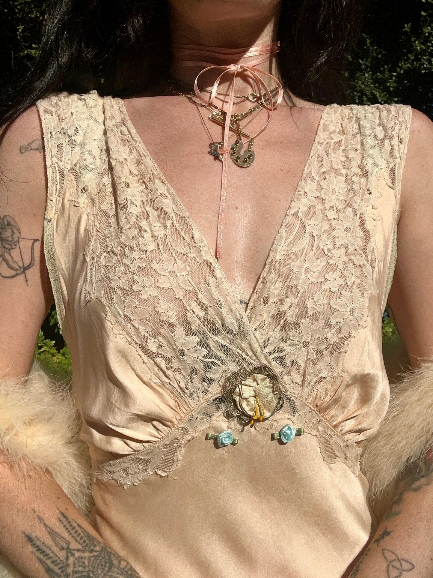 Antique NRA 1930’s Pale Pink Silk and Lace Slip Dress by: Wonder Maid Mutual Garments - One of One