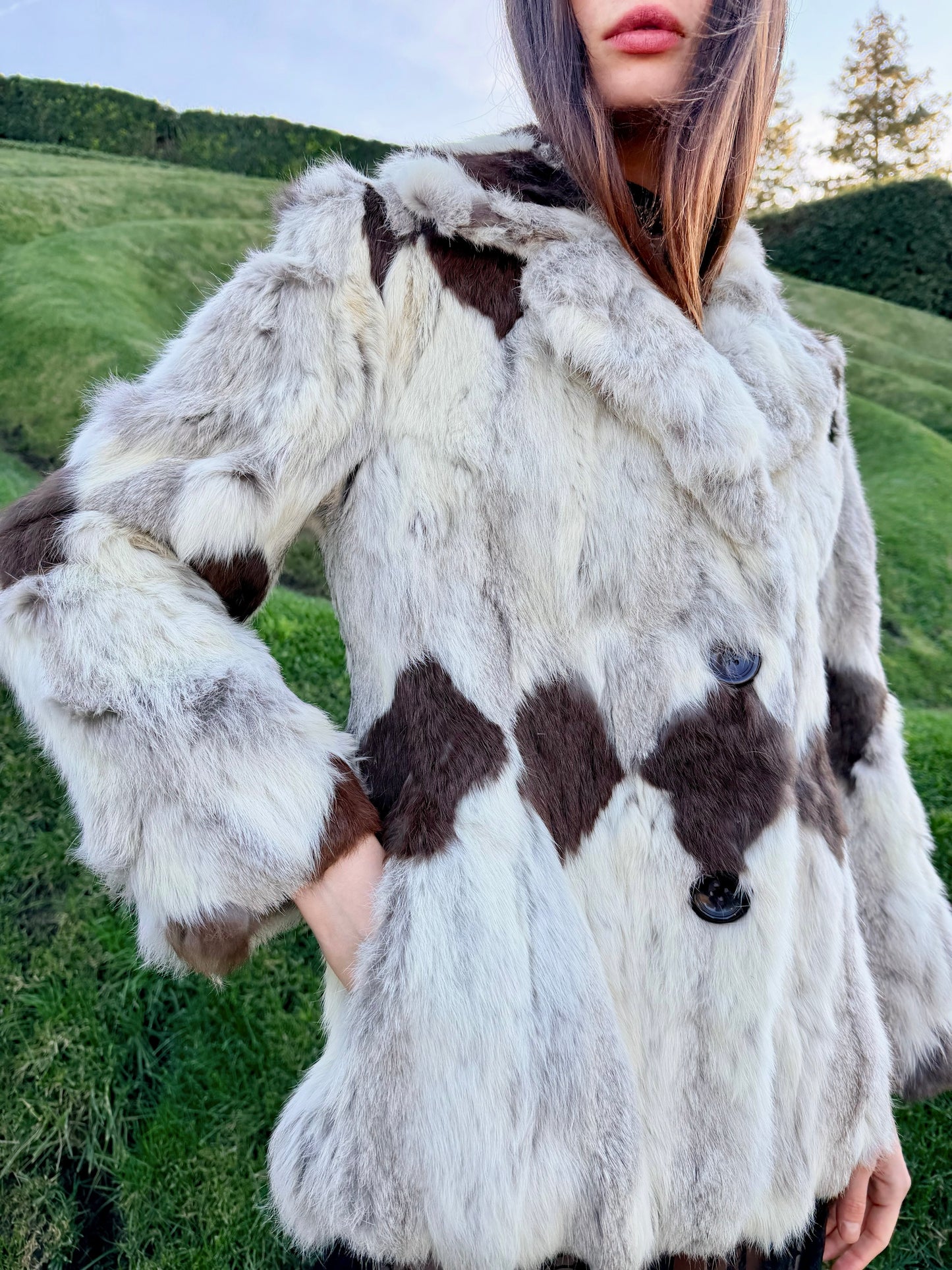 Rare Timeless Vintage 1970’s Patchwork Fur Coat Designed By: Odyssey - Made in Hong Kong