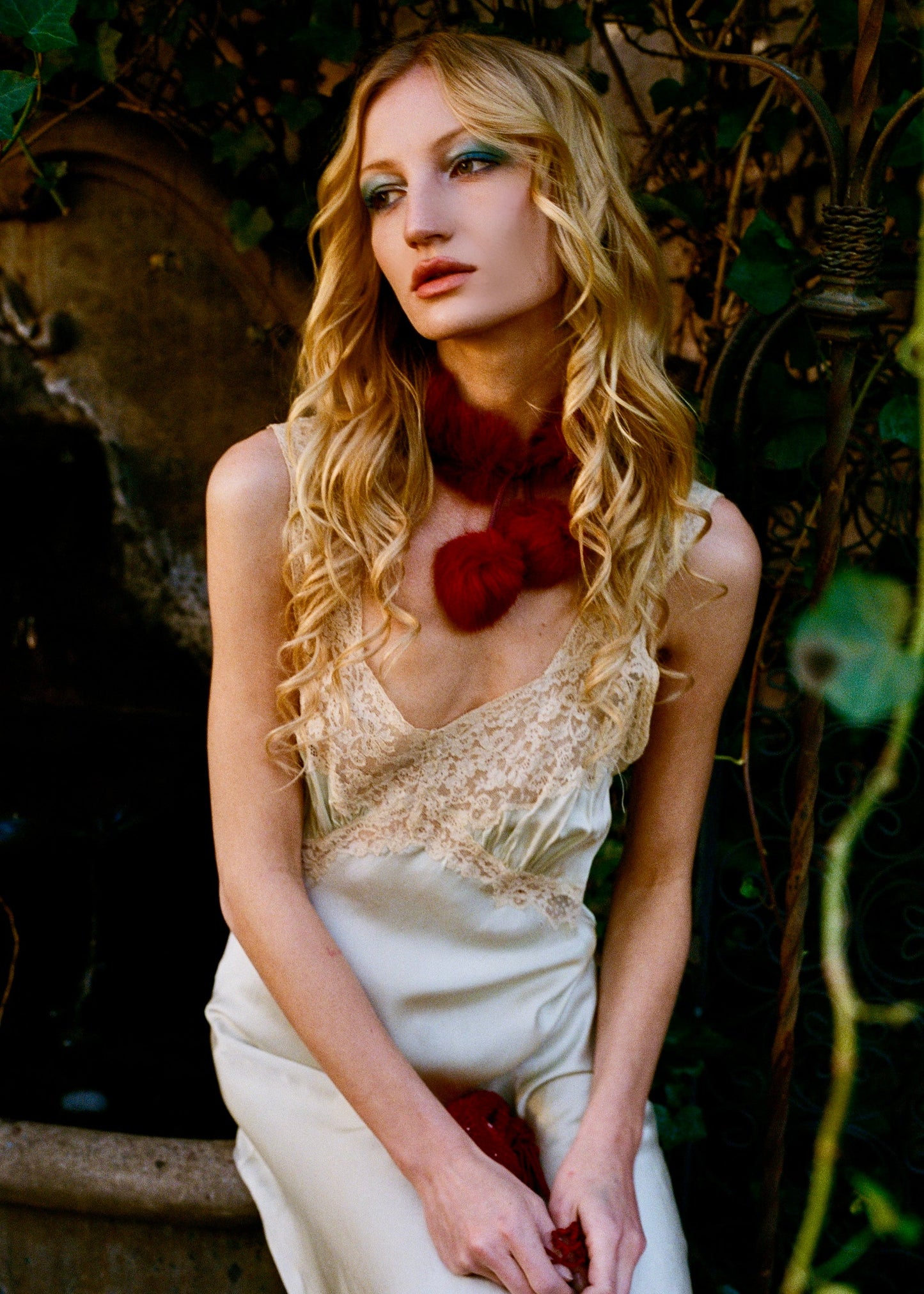 Heavenly Antique 1940’s Silk Slip Bias Cut Dress in Mint with Ecru Lace and Lace Appliqué - One of One