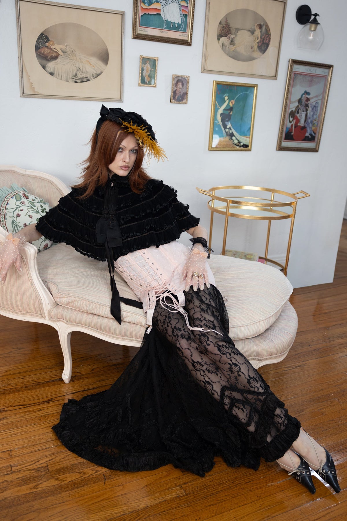 Extraordinary Antique Late Victorian Pure Silk and Lace Gored Skirt With A Train c. 1890’s - Museum Worthy Condition