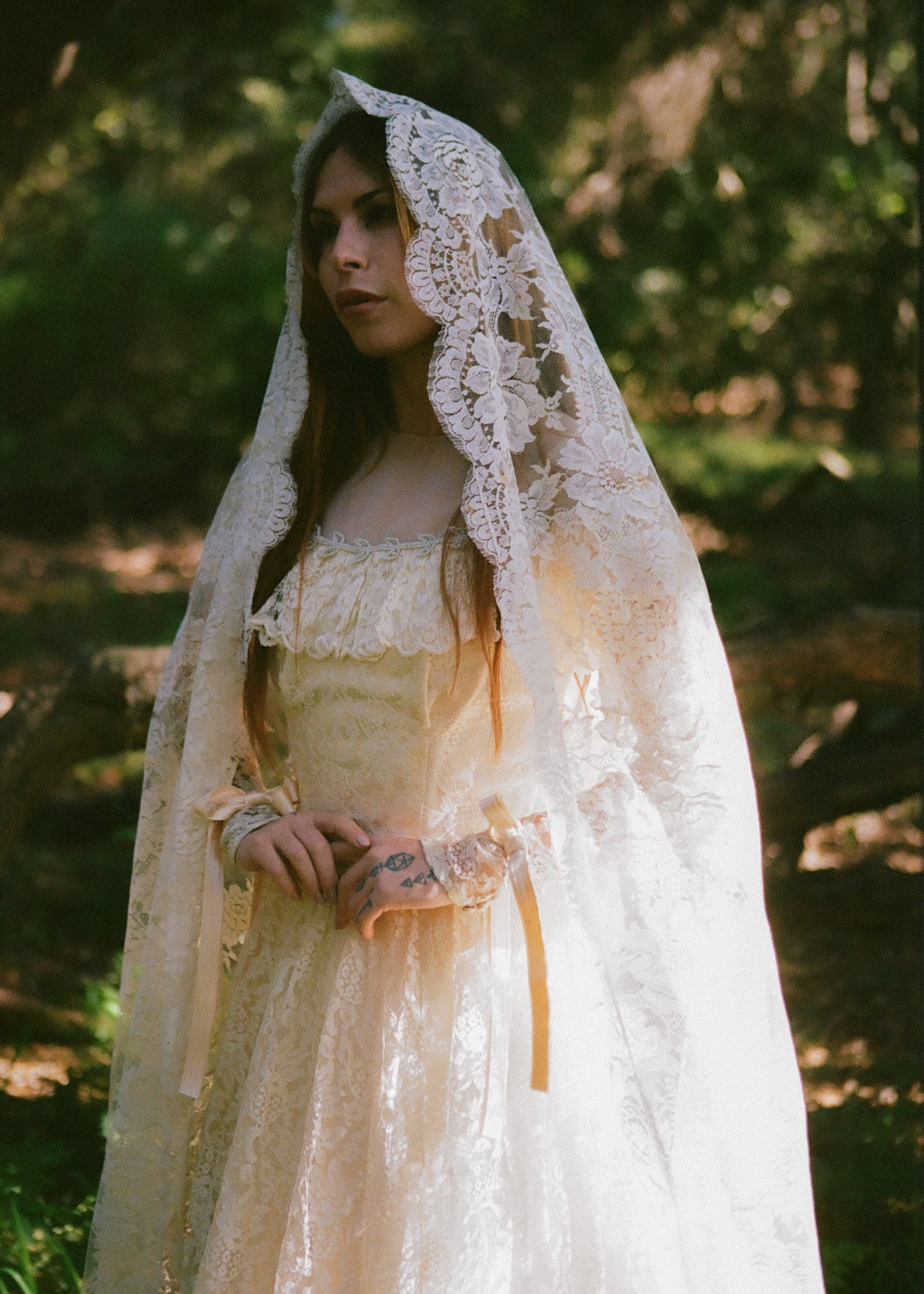 Heavenly Antique 1940’s Ivory Lace Dress with a Cathedral Train By: Maurer Originals - For Brielle