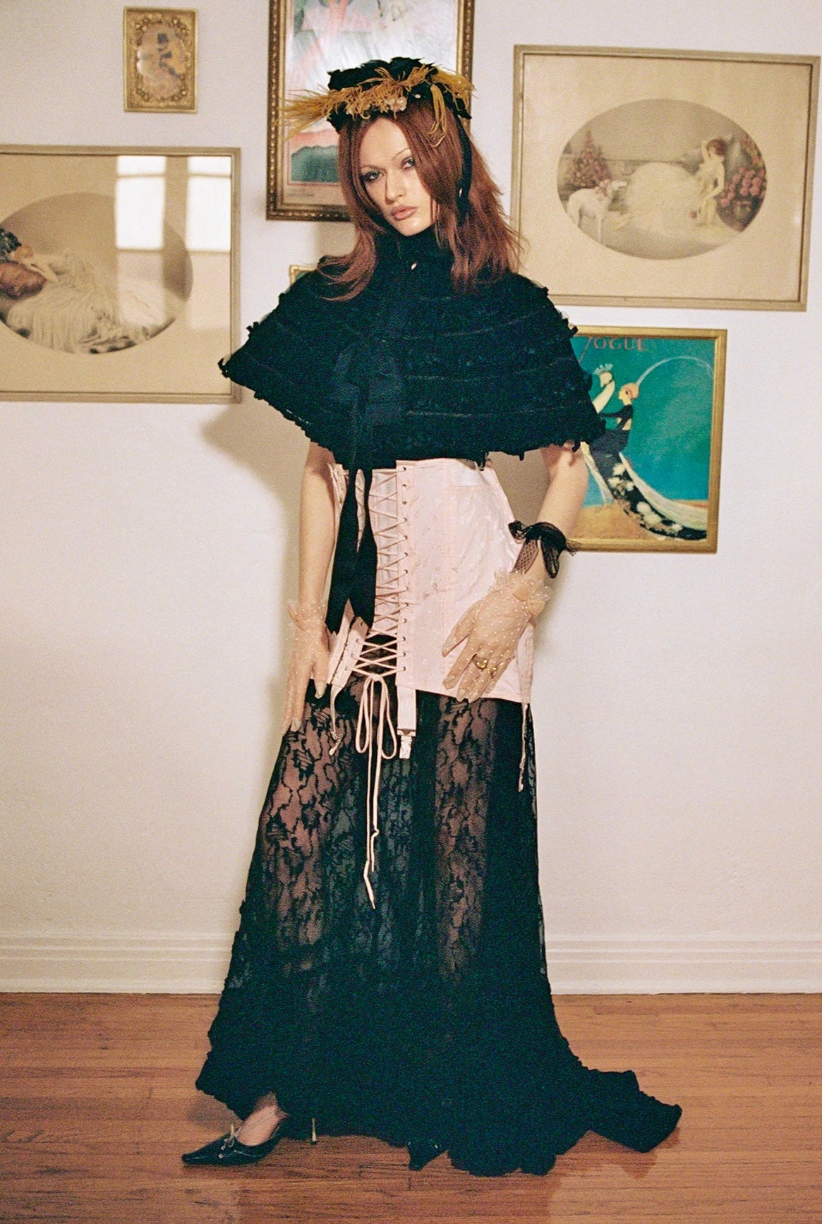 Extraordinary Antique Late Victorian Pure Silk and Lace Gored Skirt With A Train c. 1890’s - Museum Worthy Condition