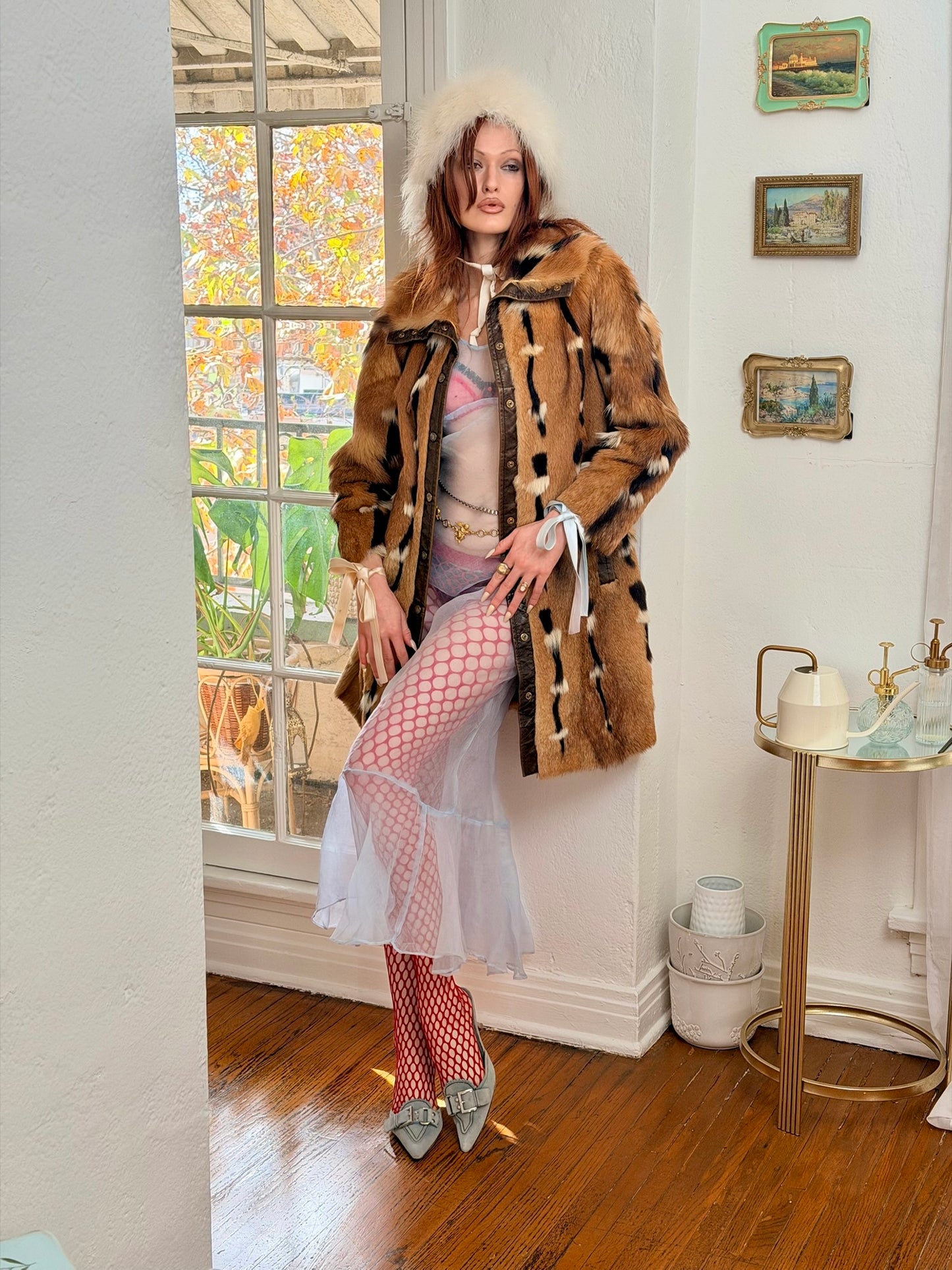 Whimsy Antique 1930’s Ice Blue Organdy Mermaid Tail Maxi Dress