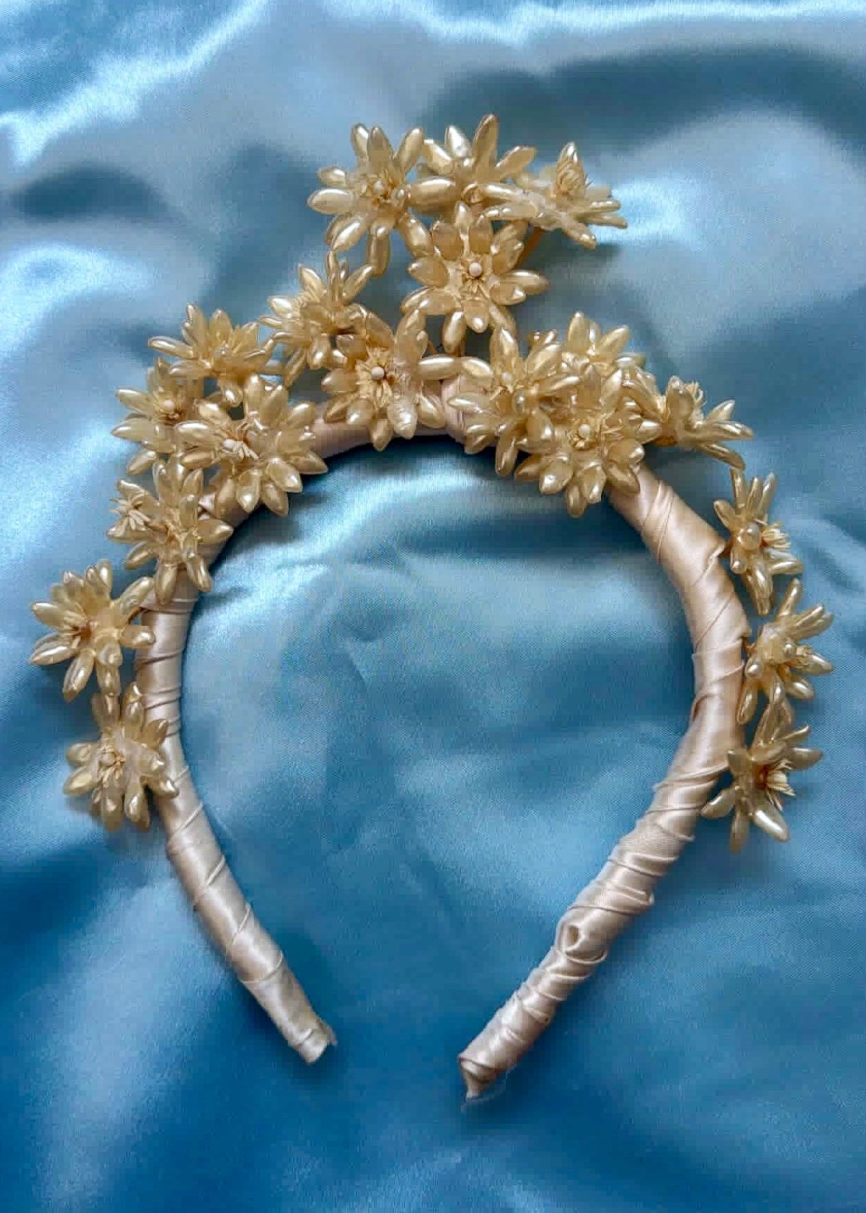 (Reserved) Rare Antique 1930’s Pearlescent Wax Floral Headpiece - One-of-One