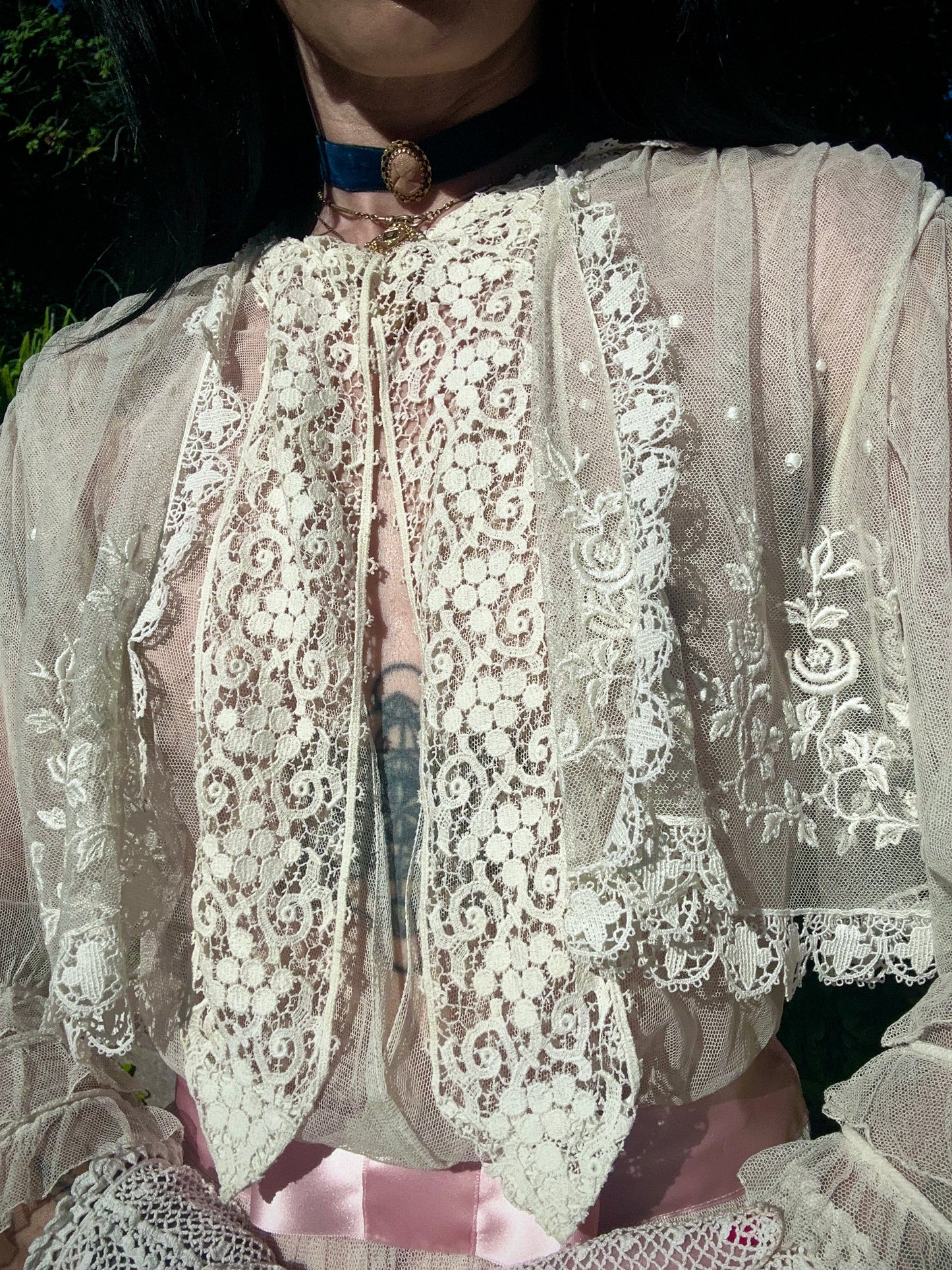 Rare Antique 1914 Edwardian Schiffili Silk Net Bridal Gown/Wedding Dress - Museum Quality