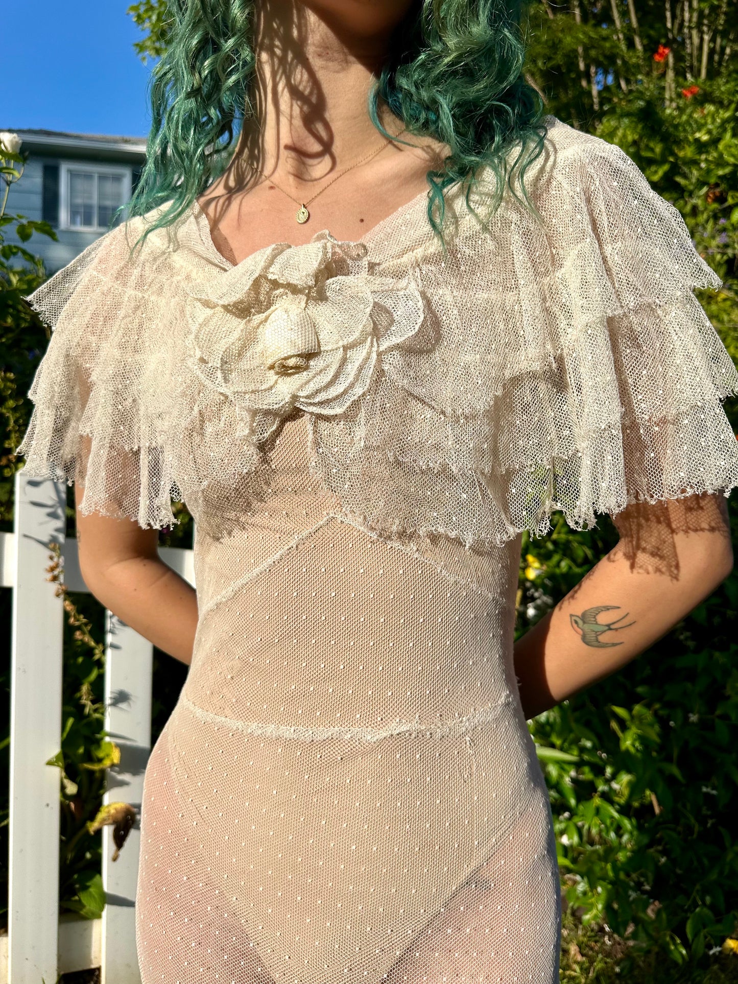 Rare One-of-a-Kind Ethereal 1930's 3-Piece Swiss Dot Bridal Gown/Wedding Dress