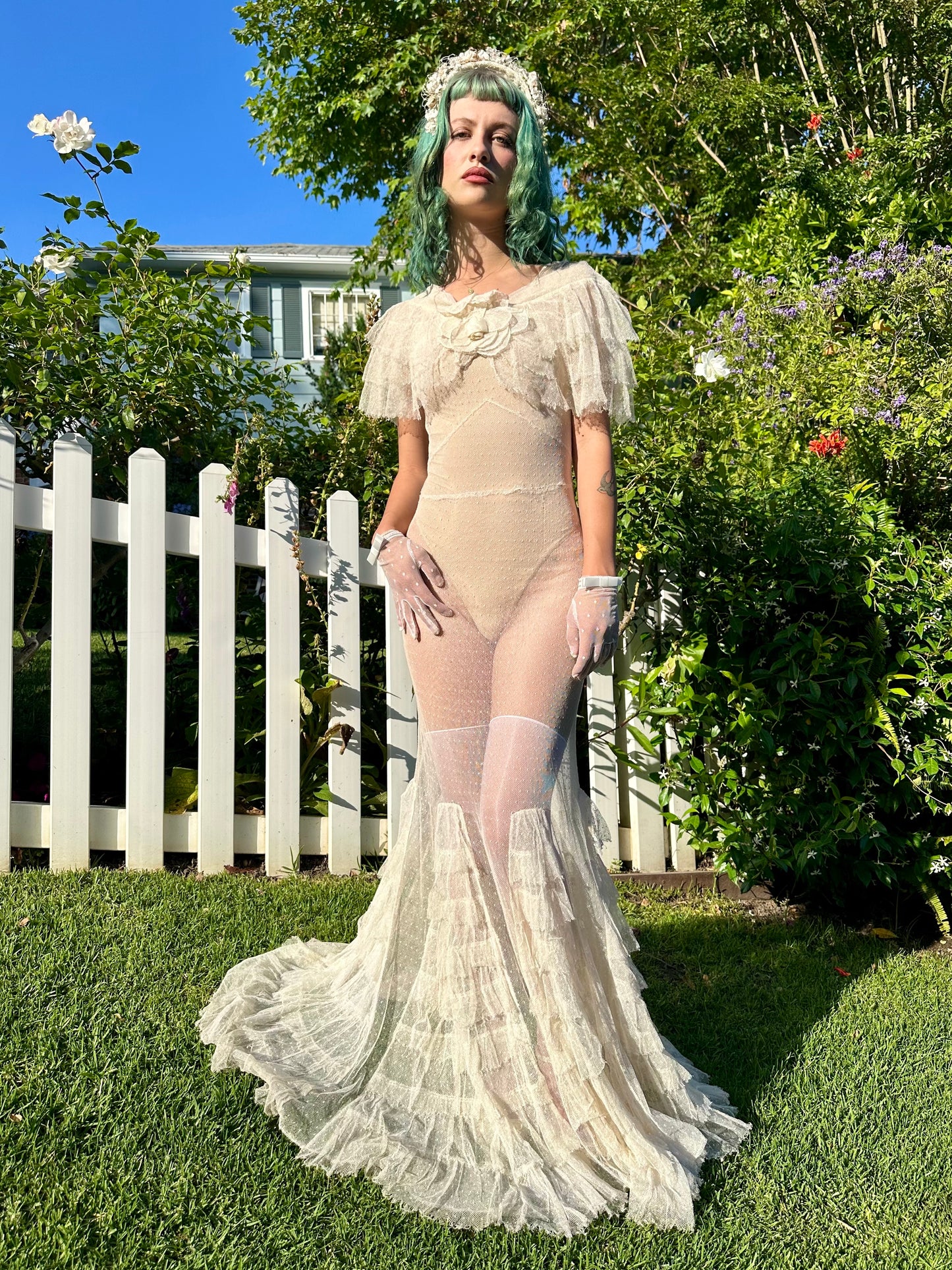 Rare One-of-a-Kind Ethereal 1930's 3-Piece Swiss Dot Bridal Gown/Wedding Dress