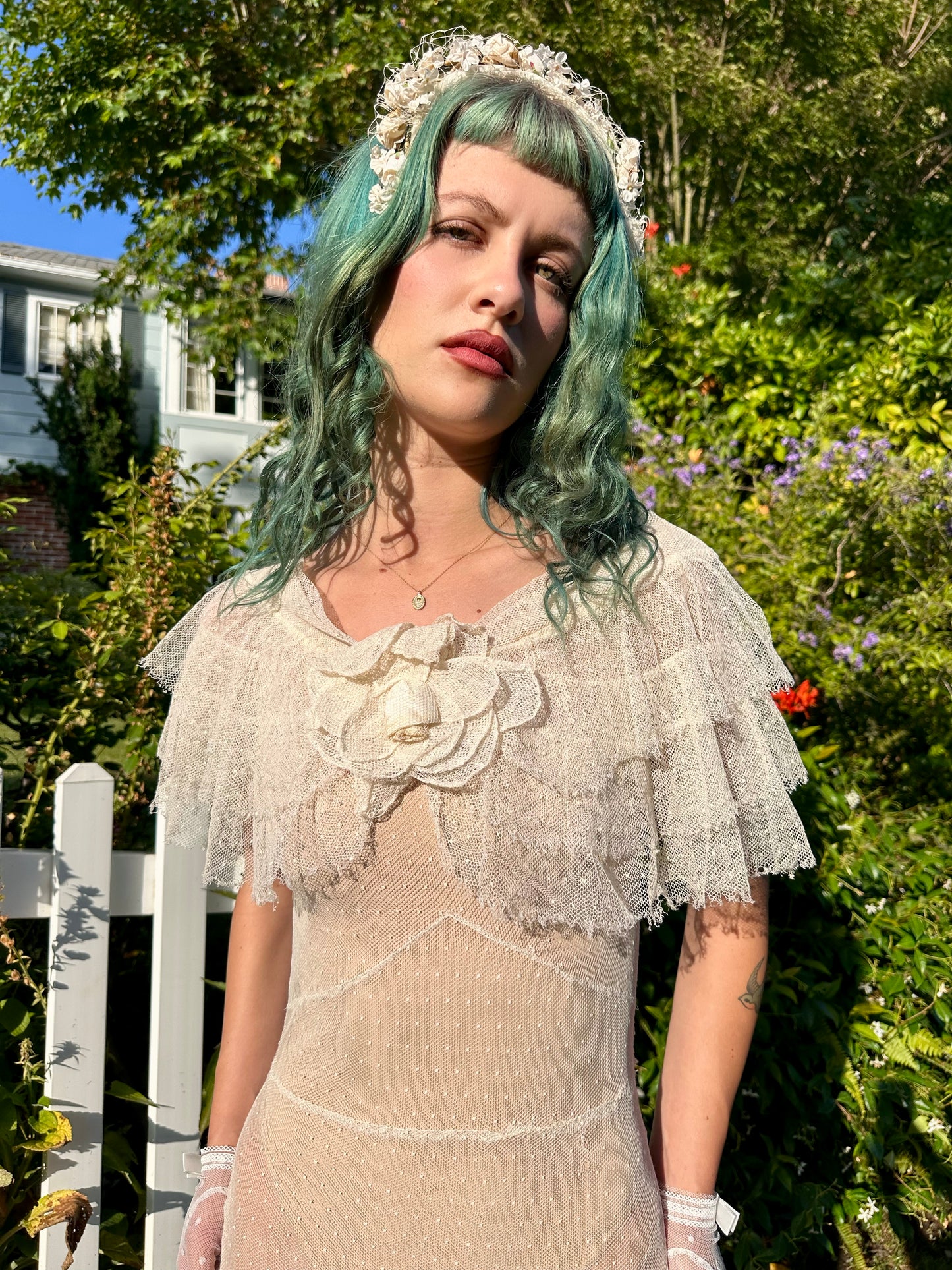 Rare One-of-a-Kind Ethereal 1930's 3-Piece Swiss Dot Bridal Gown/Wedding Dress