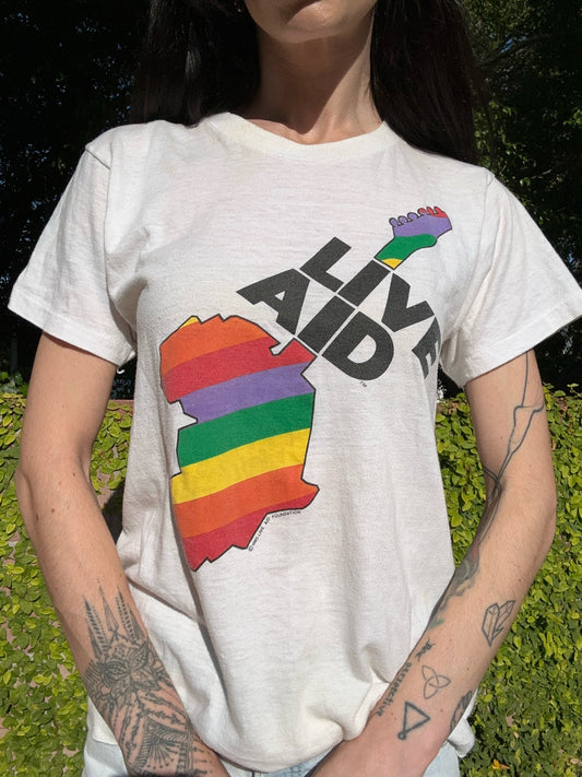 Rare Vintage Live Aid T-Shirt, Single Stitch, 1985