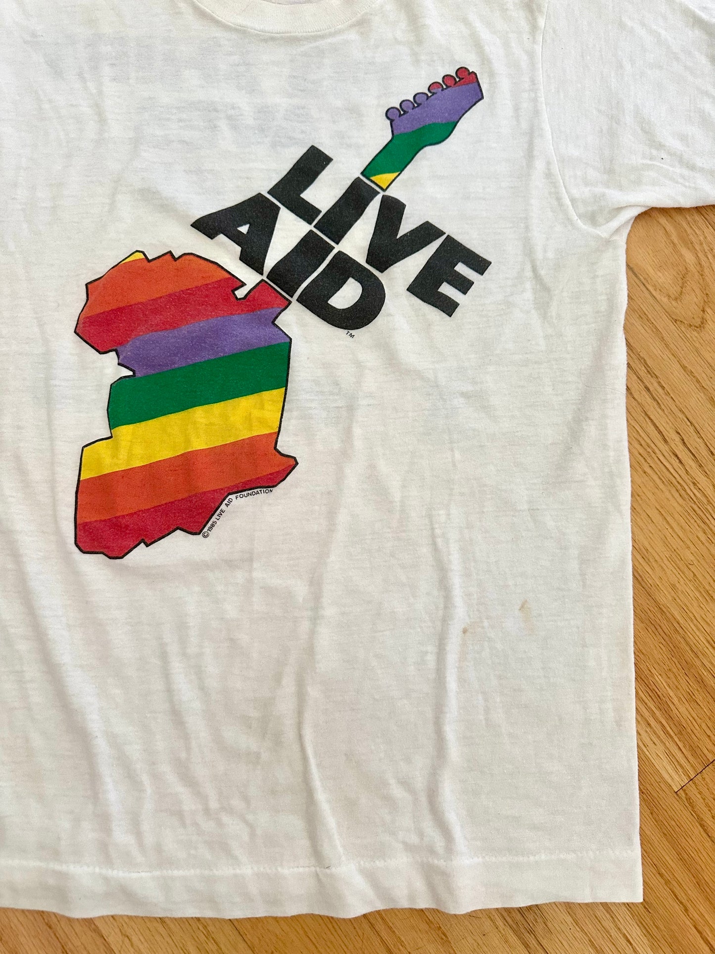 Rare Vintage Live Aid T-Shirt, Single Stitch, 1985