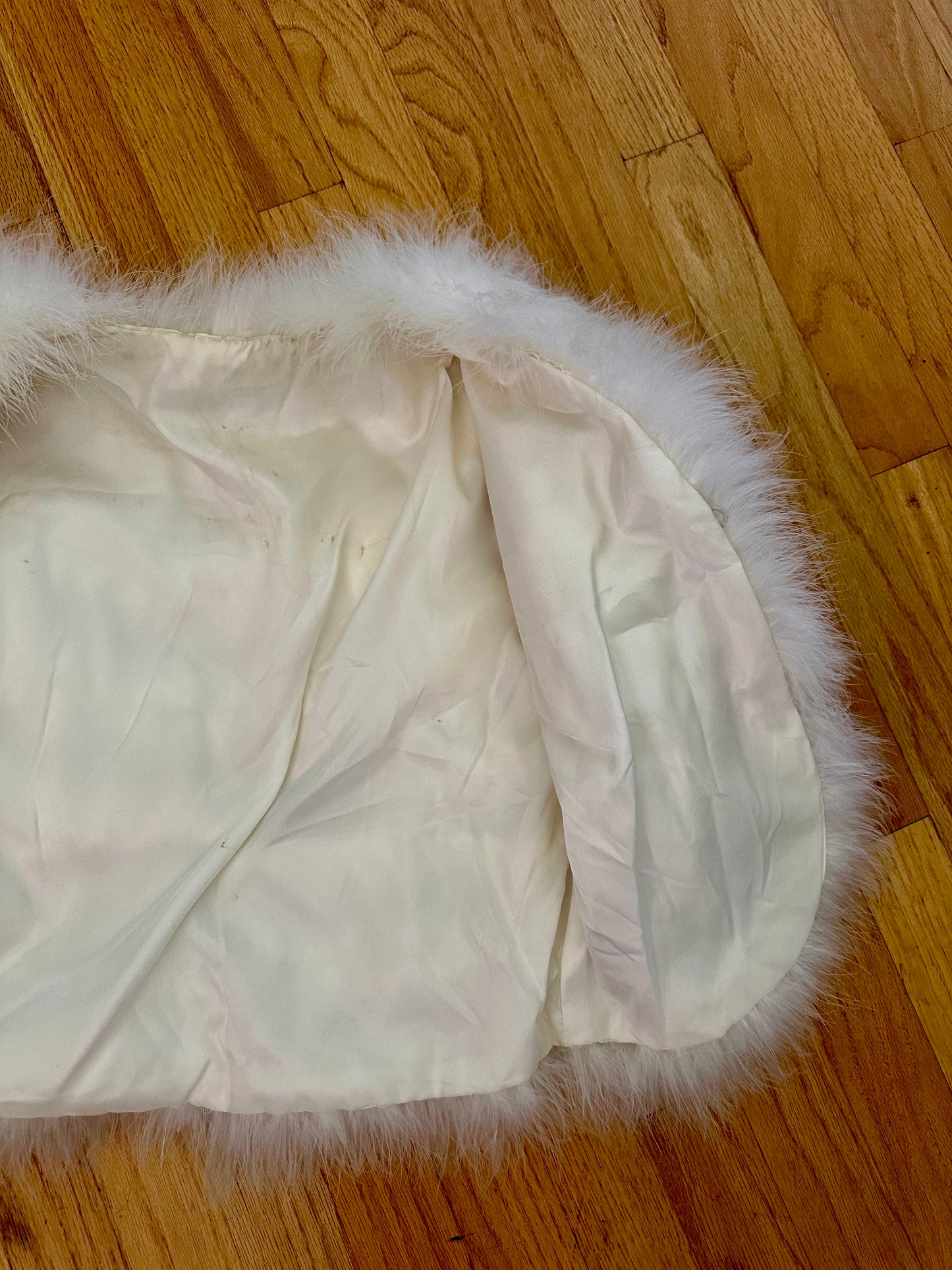 Vintage 1980's Glam Snow White Marabou Feather Bolero