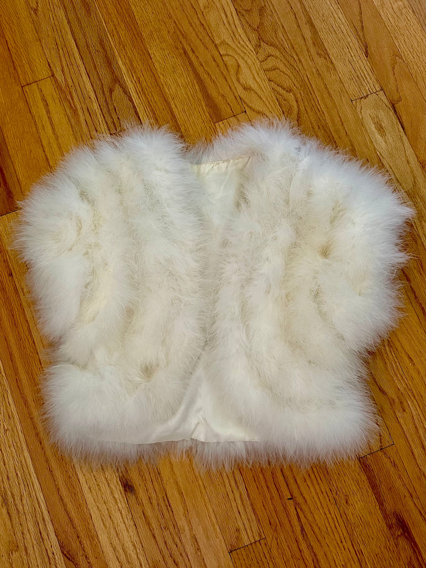 Vintage 1980's Glam Snow White Marabou Feather Bolero