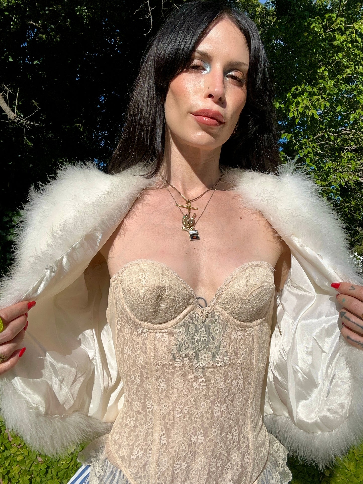 Vintage 1980's Glam Snow White Marabou Feather Bolero