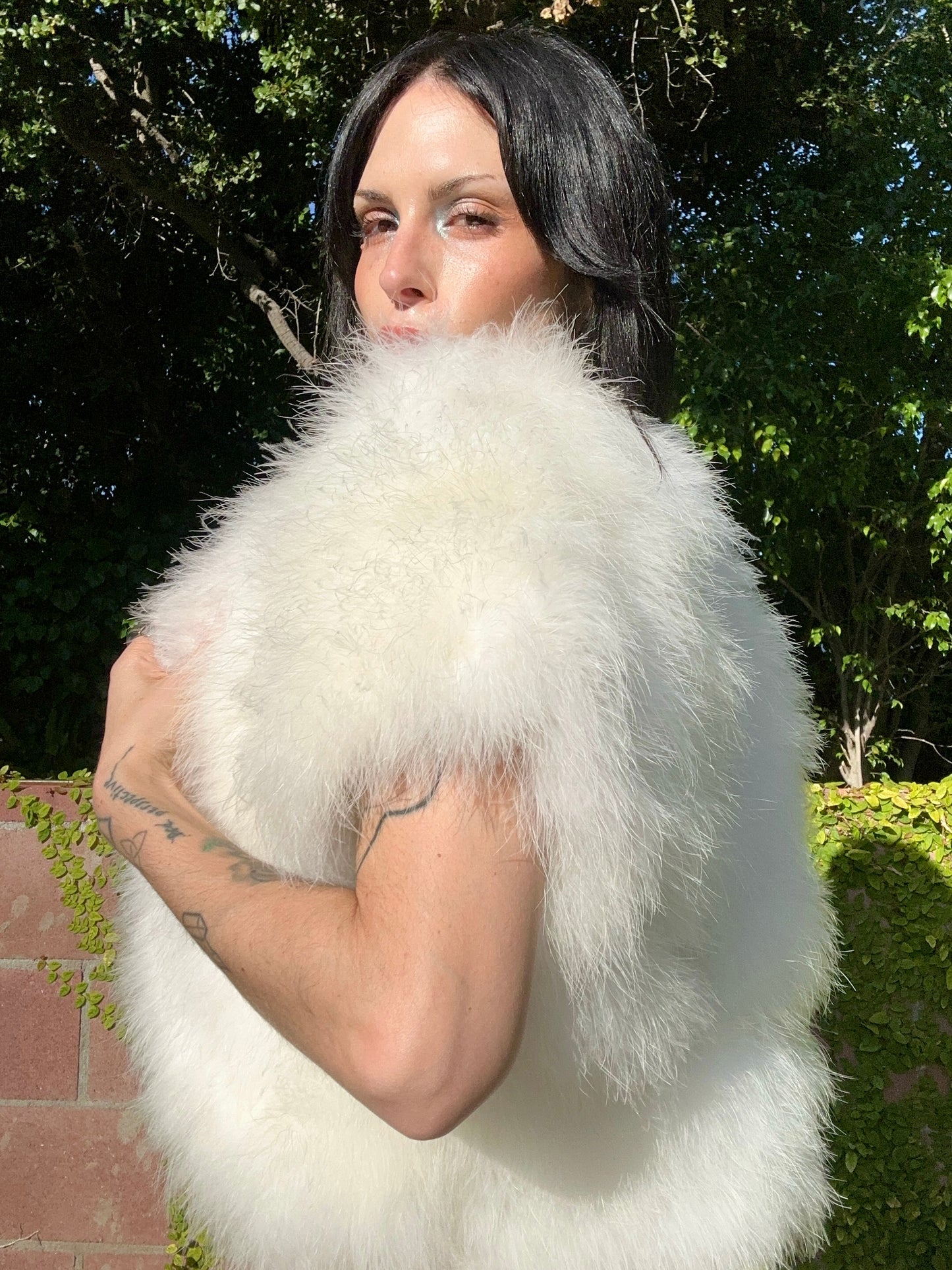 Vintage 1980's Glam Snow White Marabou Feather Bolero