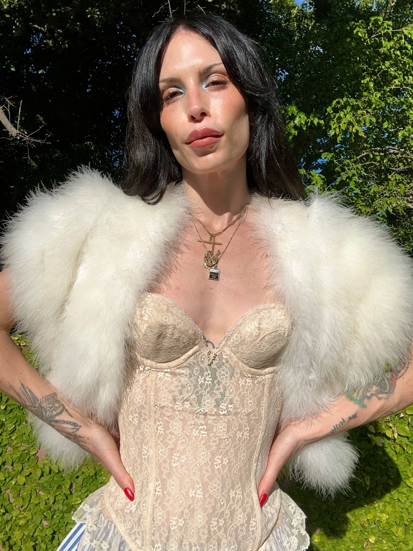 Vintage 1980's Glam Snow White Marabou Feather Bolero