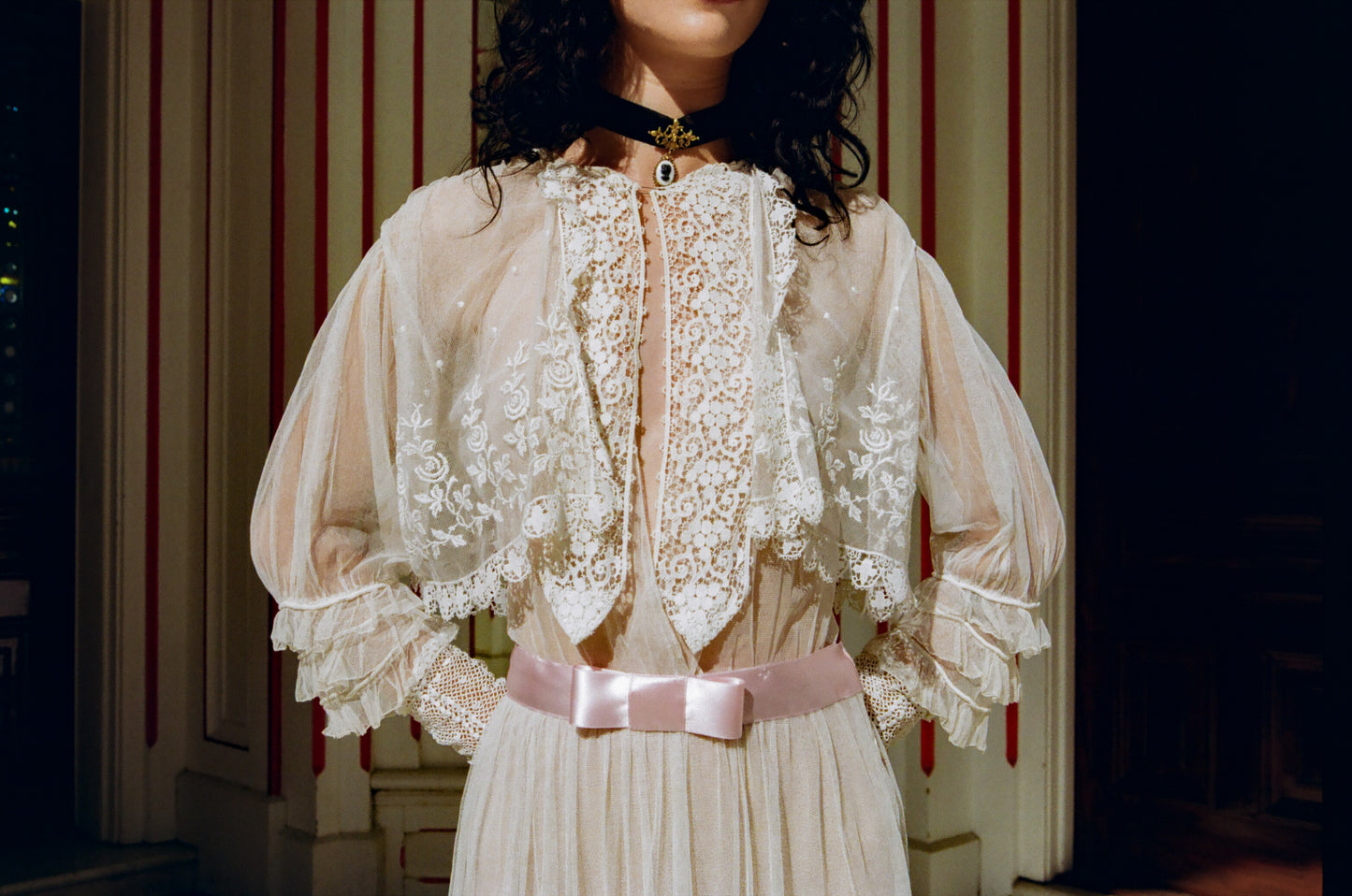 Rare Antique 1914 Edwardian Schiffili Silk Net Bridal Gown/Wedding Dress - Museum Quality